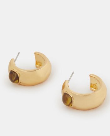 Resin Stone Hoop Earrings