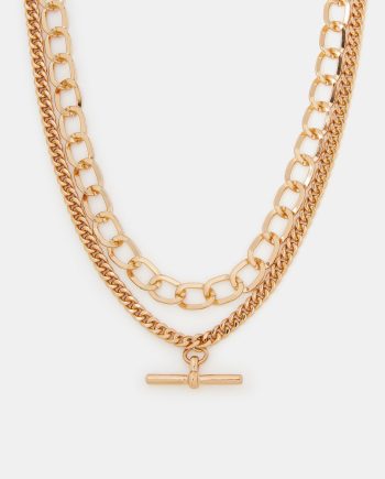 Layered T-Bar Chain Necklace