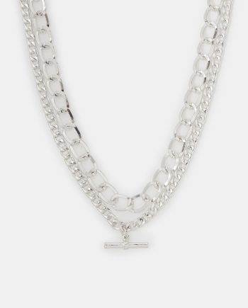 Layered T-Bar Chain Necklace