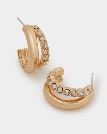 MINI DIAMANTÉ DOUBLE HOOP EARRINGS