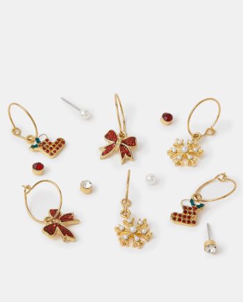6-Pack Christmas Stud & Hoop Earrings