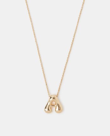 BUBBLE INITIAL PENDANT NECKLACE GOLD