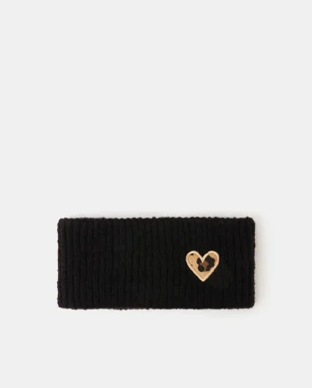 Leopard Heart Knit Bando Headband