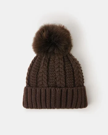 Fluffy Pom Beanie Hat