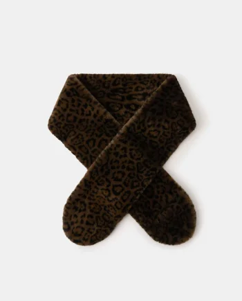 Faux Fur Leopard Print Stole Scarf