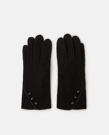 Plain Wool Gloves Black