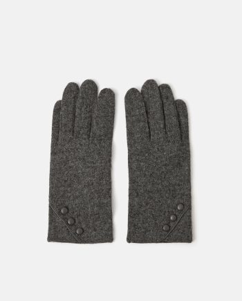 PLAIN WOOL GLOVES GREY