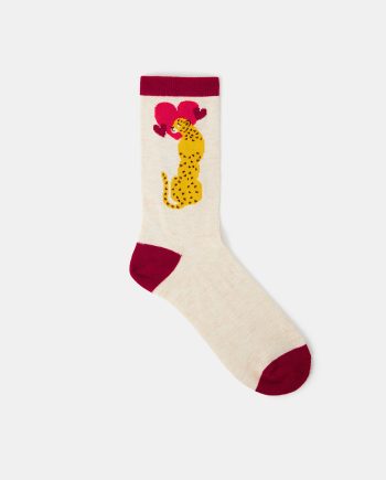 Cheetah Heart Print Socks