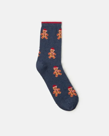 Gingerbread Santa Print Socks