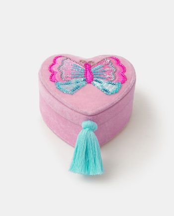 GIRLS BUTTERFLY HEART JEWELLERY BOX