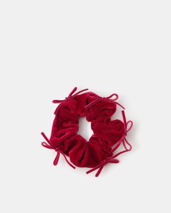 GIRLS VELVET BOW HAIR SCRUNCHIE