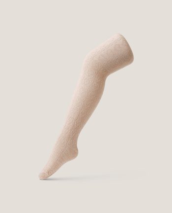 Cable Heart Glitter Tights Pink