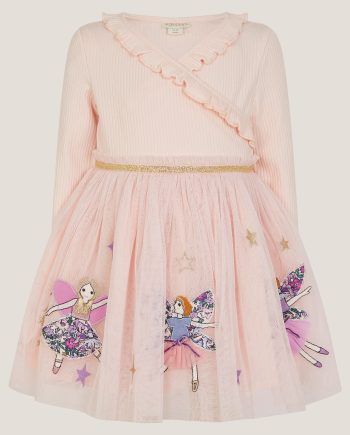 Baby fairy wrap disco dress pink