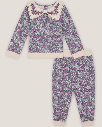 Baby Floral Sweatshirt & Joggers Set Purple
