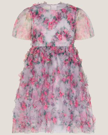 Roma peony ruffle party dress purple