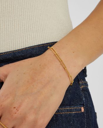 14CT GOLD-PLATED PAPER CLIP BRACELET