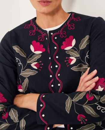 Valerie Floral Embroidered Jacket Black