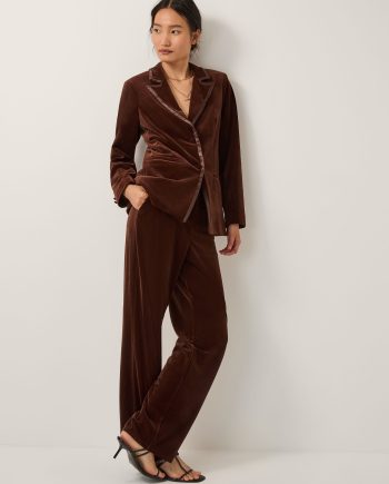 Mila straight velvet trousers copper