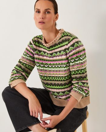 Fira fair isle jumper green