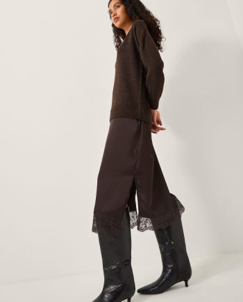 Fay jumper slip dress brown