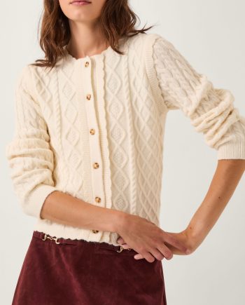 Cindy cable knit cardigan ivory