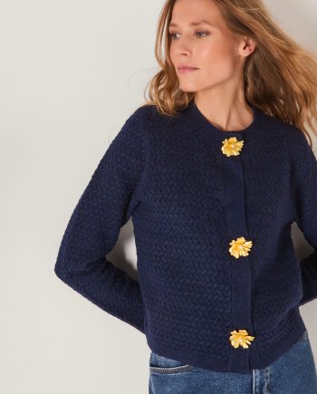 Brianne Floral Button Cardigan Blue