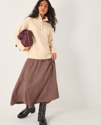 Em floral embroidered knit jumper ivory