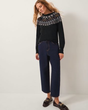 Fia hotfix fair isle jumper black