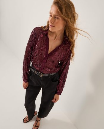 Seema Sequin Shirt Purple