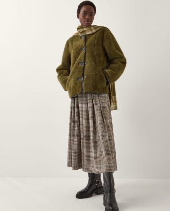 Lara faux fur teddy jacket green