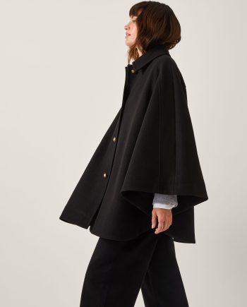 Ciara cape coat black