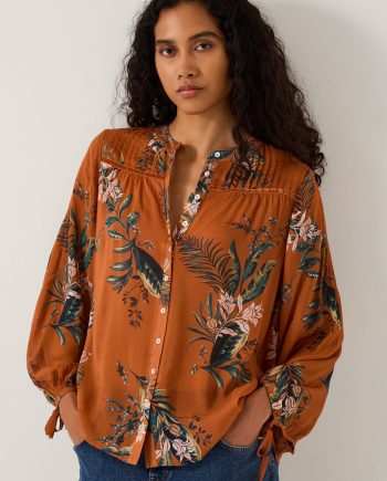 Georgie botanical print blouse copper