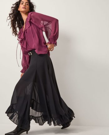 Suki ruffle blouse red