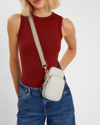 WEBBING STRAP PHONE BAG CREAM