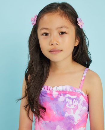 2-PACK GIRLS FABRIC FLOWER HAIR CLIPS