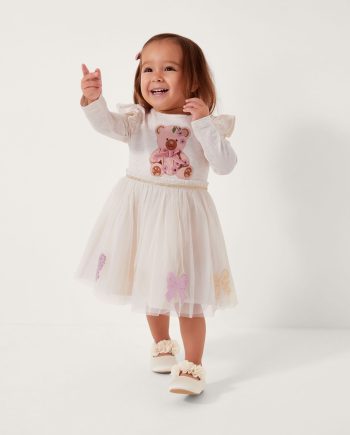 Baby bear tulle disco dress ivory
