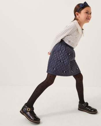 Bow quilted skirt blue