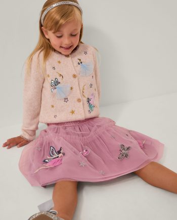 Butterfly Fairy Mesh Skirt Pink