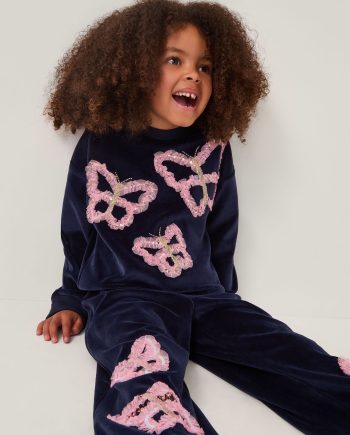 Butterfly Embellished Top Blue