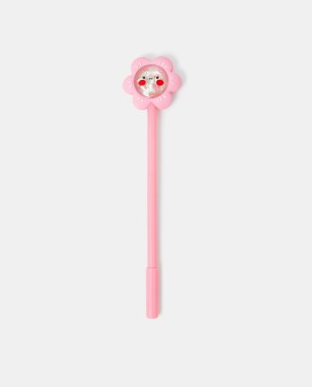GIRLS FLOWER TOPPER PEN PINK