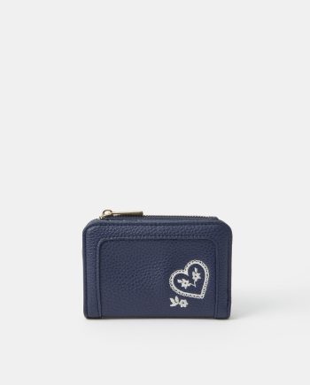 Paisley Heart Embroidered Purse