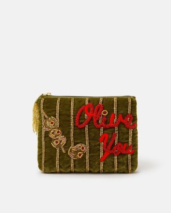 OLIVE YOU VELVET POUCH