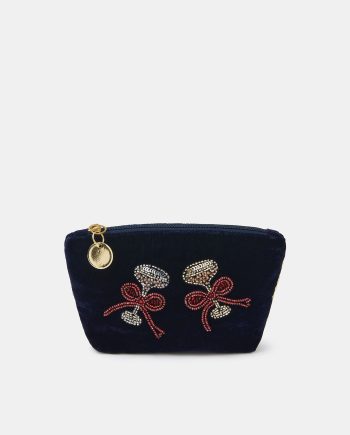 CHAMPAGNE GLASS VELVET COIN PURSE