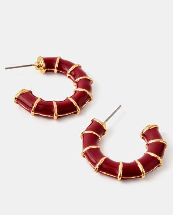 RESIN BAMBOO HOOP EARRINGS