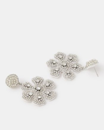 Beaded Snowflake Drop Earrings