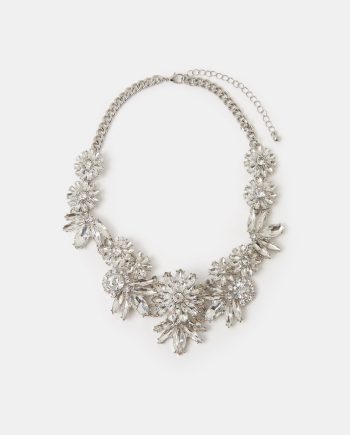 FLORAL CRYSTAL STATEMENT NECKLACE