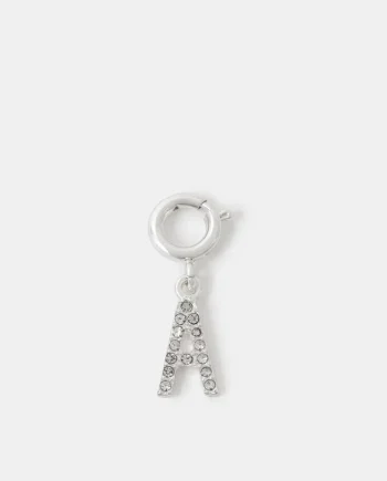 Diamanté Initial Jewellery Charm Silver