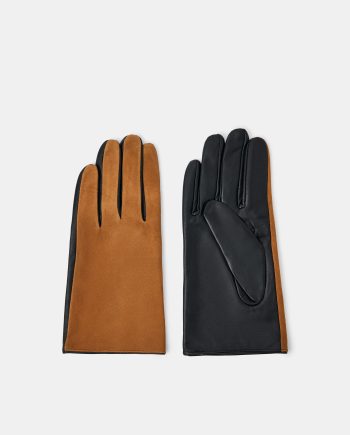 Faux Suede Leather Gloves Tan
