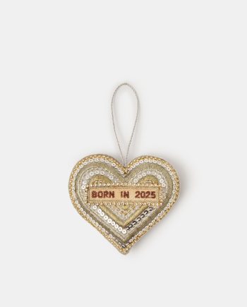 Born In 2025 Heart Christmas Tree Decoration