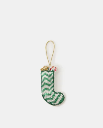 Beaded Stocking Christmas Tree Decoration